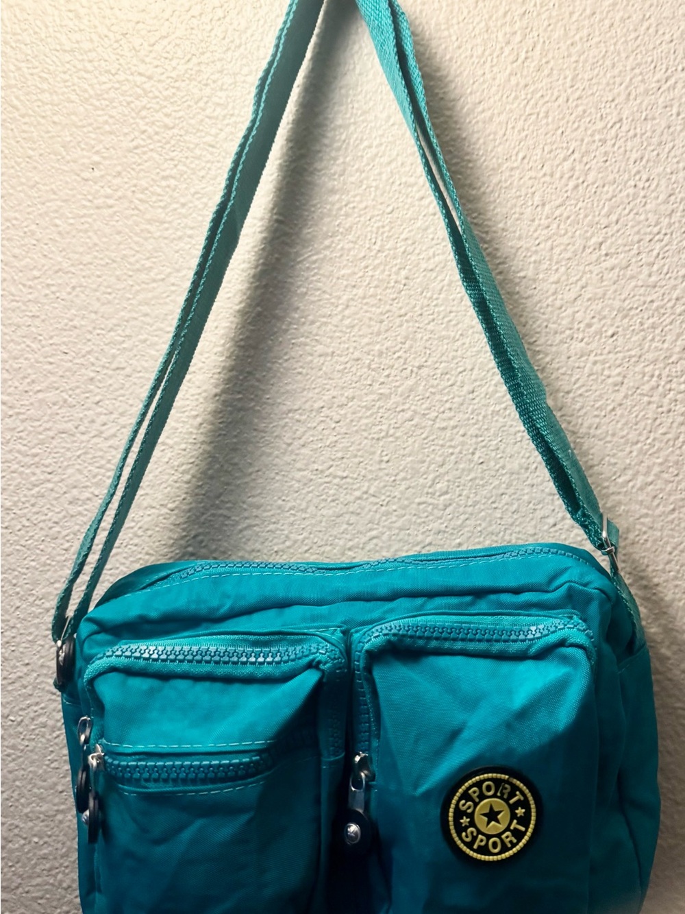 Sporto Teal Crossbody Nylon Bag